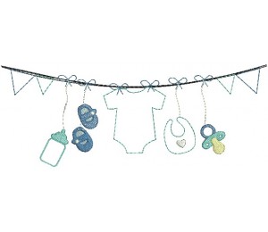 Stickdatei - Baby Wäscheleine